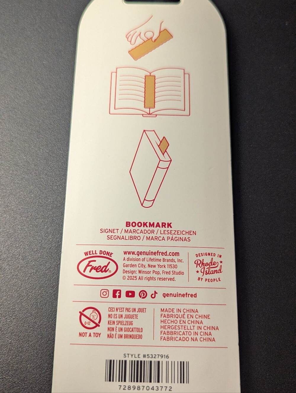 Fred Use Your Noodle Yellow Bookmark - Picture 2 of 3